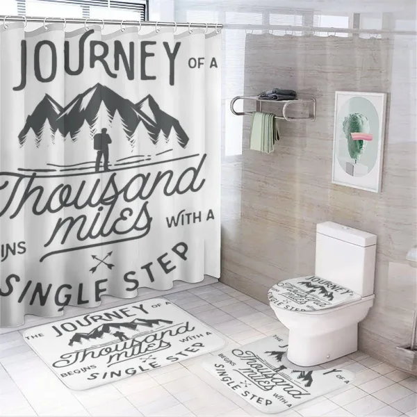 Motivating Wise Words on a shower curtain