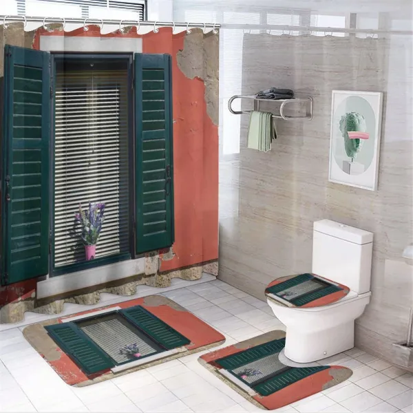 Old Italian Stone House on a shower curtain