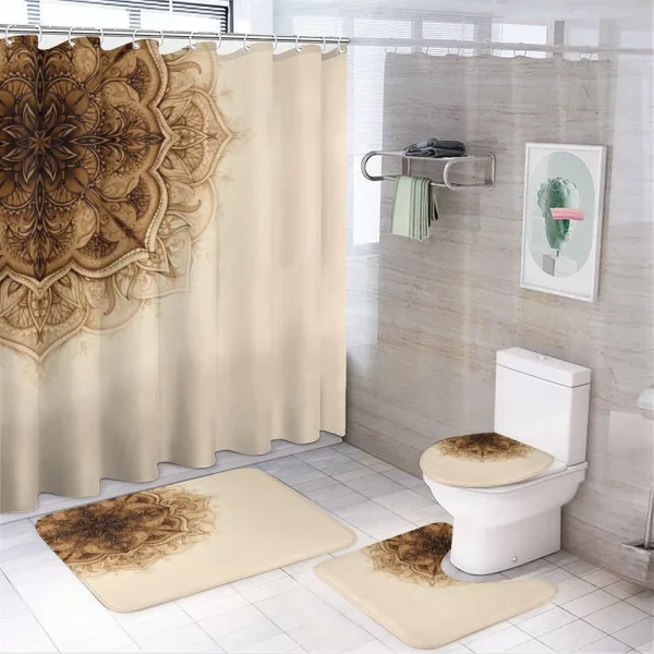 Oriental Mandala Illustration on a shower curtain