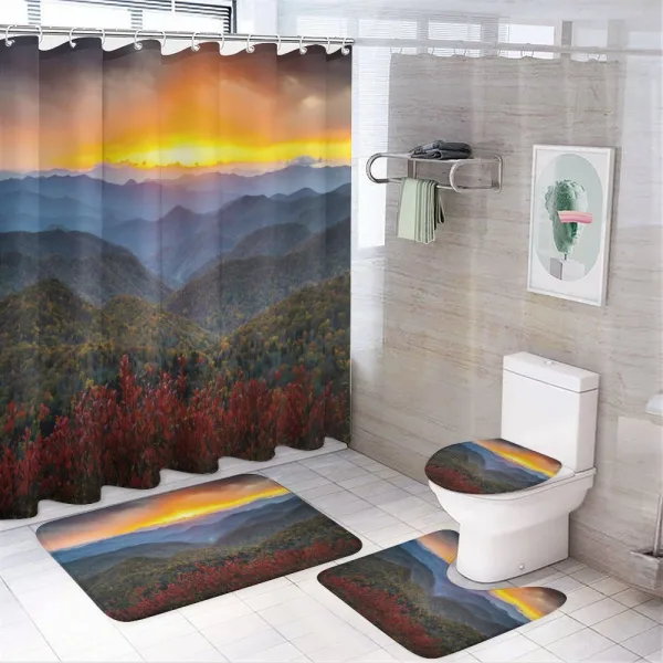 Picturesque Sunset NC on a shower curtain