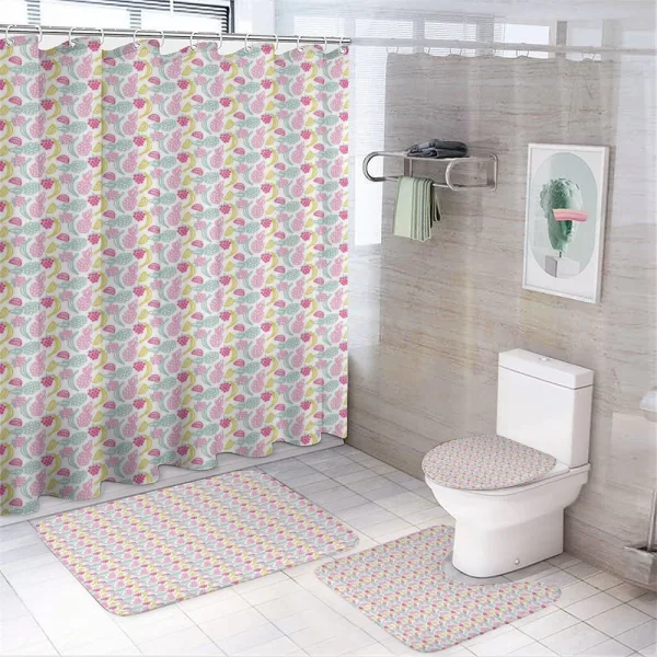 Pineapple Grape Banana on a shower curtain
