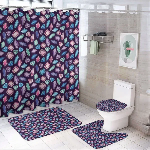 Precious Gemstones on a shower curtain