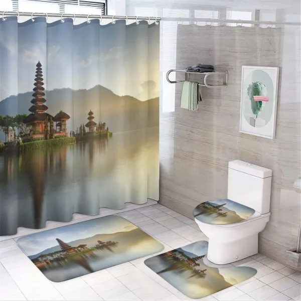 Pura Ulun Danu Building Asia on a shower curtain