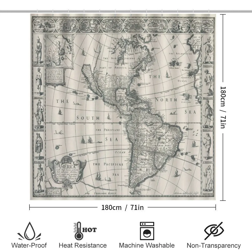 Retro Old America Map — Detail 2