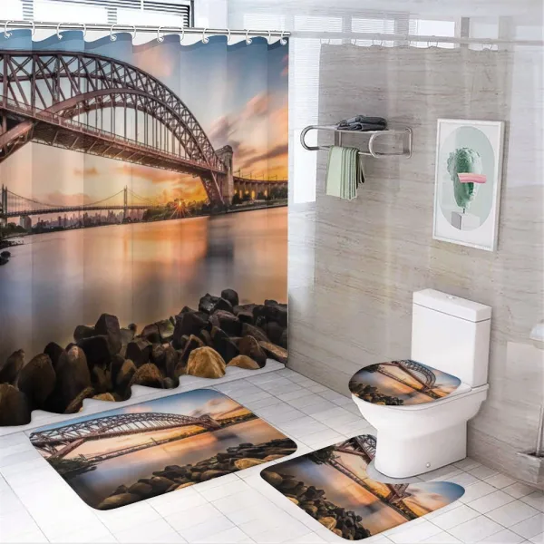 Sunset Evening View on a shower curtain
