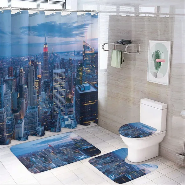 Sunset in NYC Photo on a shower curtain