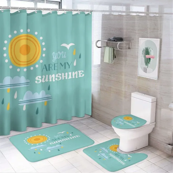 Weather Elements Slogan on a shower curtain