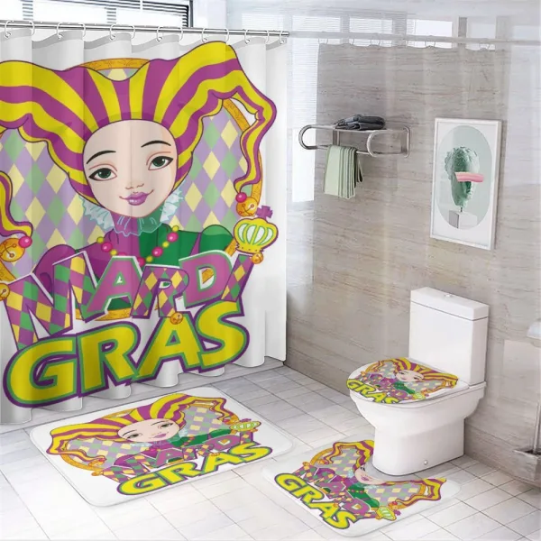 Carnival Girl in Hat on a shower curtain