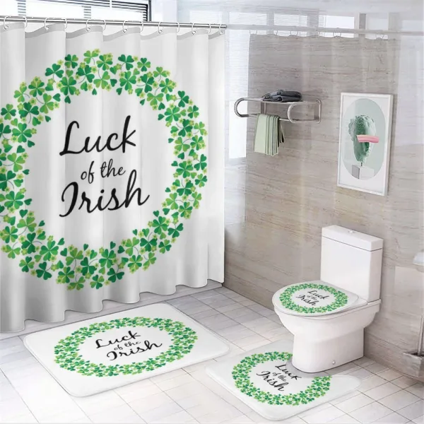 Clover Wreath on a shower curtain