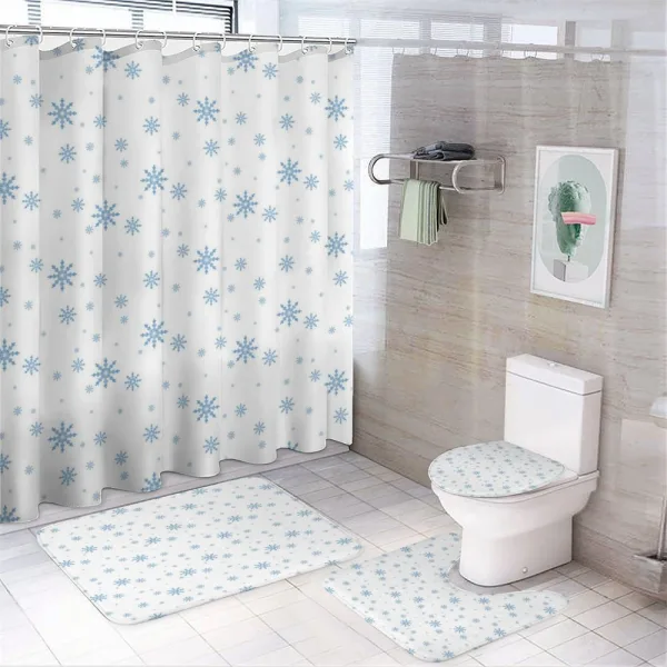 Cold December Frost on a shower curtain