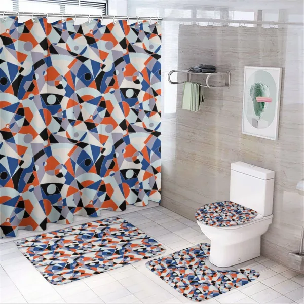Colors Shapes Grid on a shower curtain