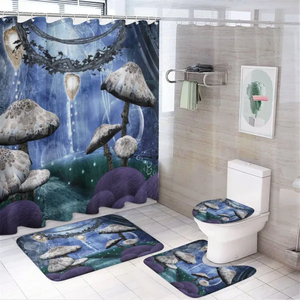 Dreamy Forest Mushroom on a shower curtain
