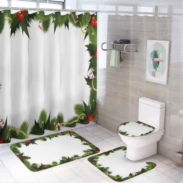 Frame Style Garland on a shower curtain