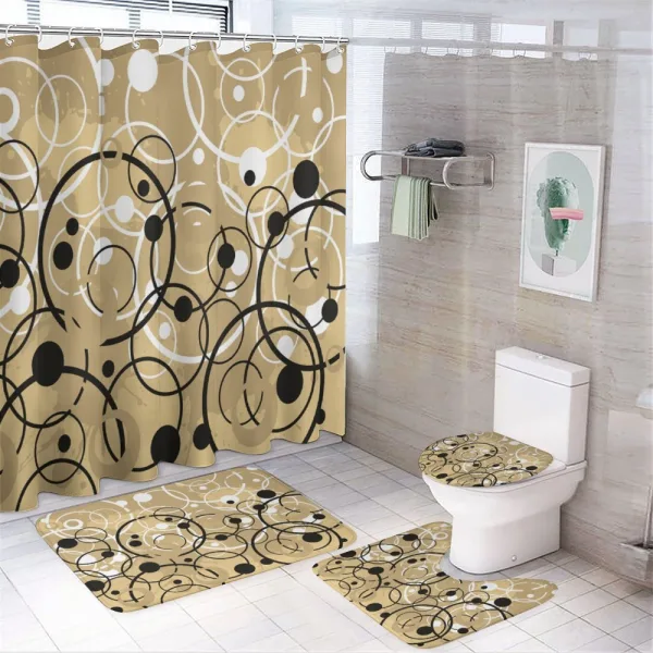 Funky Grungy Retro on a shower curtain