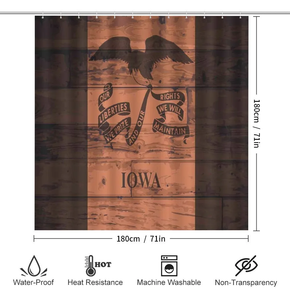 Iowa Flag on Wood Planks — Detail 2
