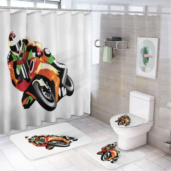 Motorcycle Racer Sport on a shower curtain