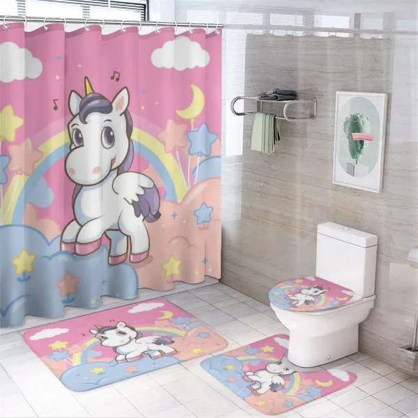 Rainbow Music Notes on a shower curtain