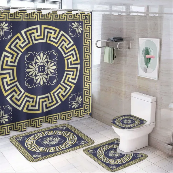 Retro Spring Meander on a shower curtain