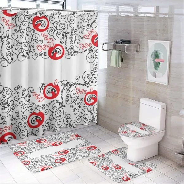 Sketchy Birds Swirls on a shower curtain