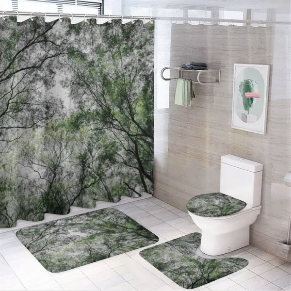 Spring Season Jungle on a shower curtain