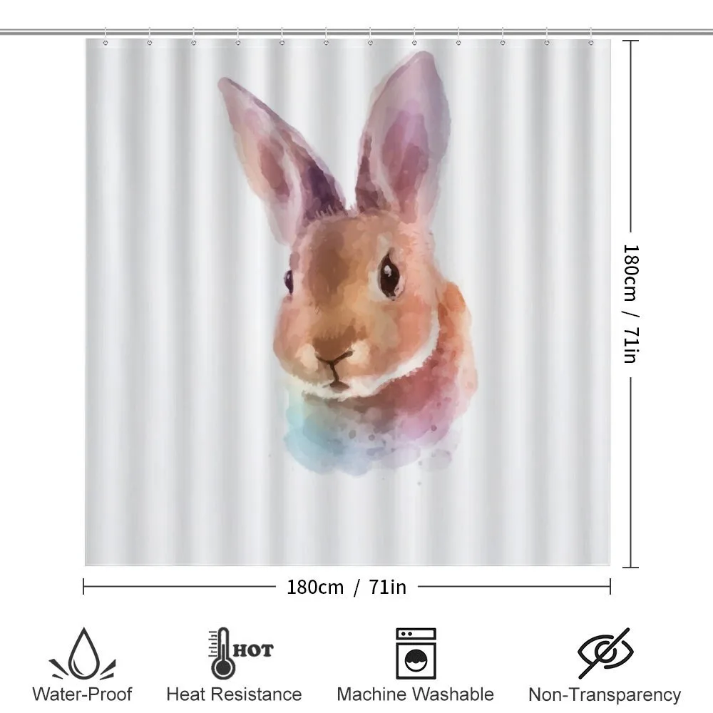 Watercolor Art Rabbit Head — Detail 2
