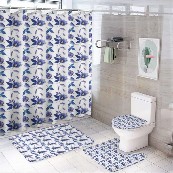 Watercolor Spring Plants on a shower curtain