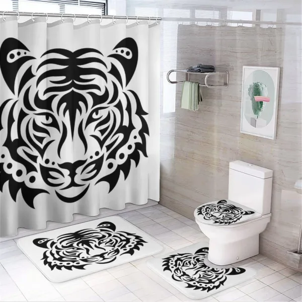 Wild Tiger Head on a shower curtain