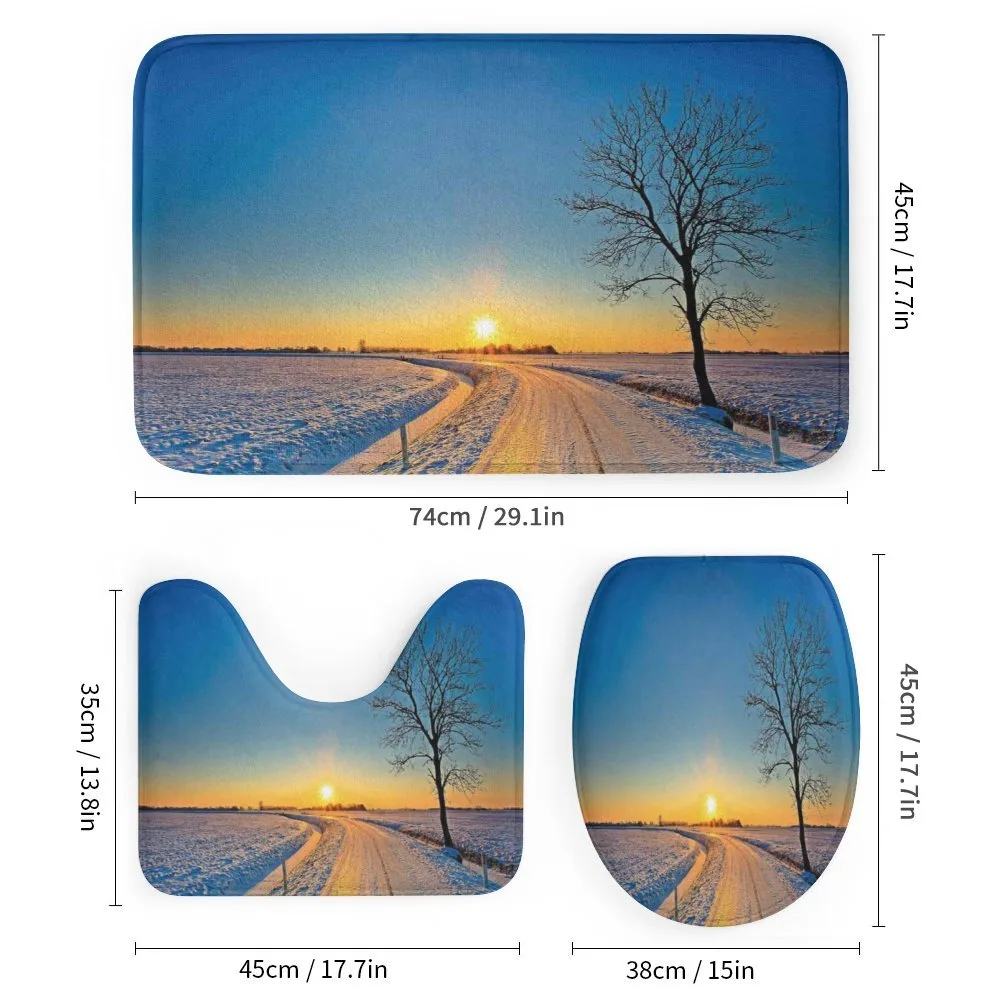 Winter Sunset Scene Tree — Detail 1