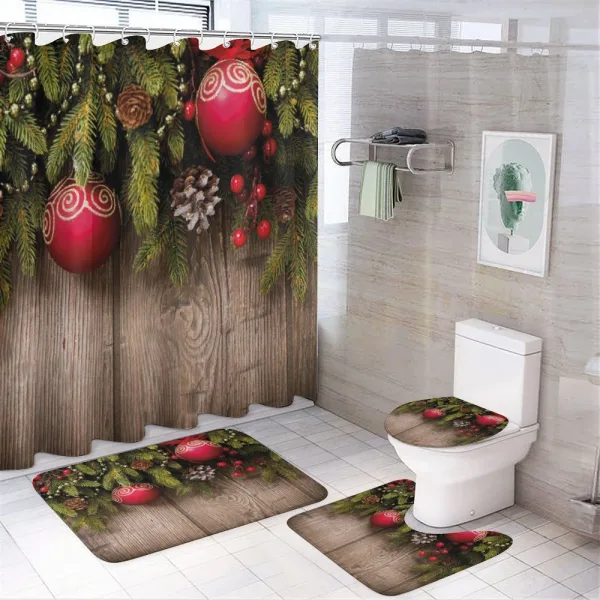 Wooden Rustic Backdrop on a shower curtain