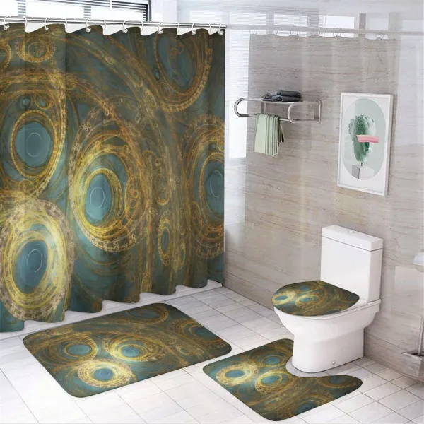 Abstract Surrealist on a shower curtain