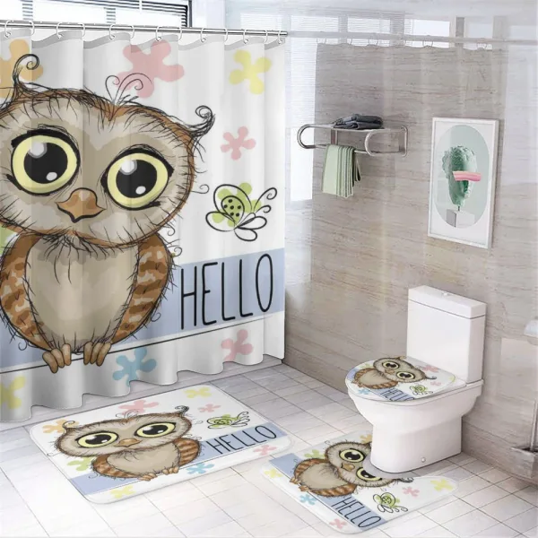 Cartoon Butterfly Hello on a shower curtain