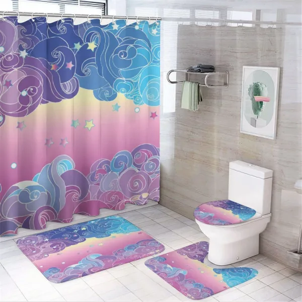 Clouds and Stars on a shower curtain