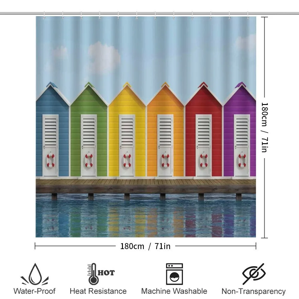 Colorful Cabins Sea — Detail 2