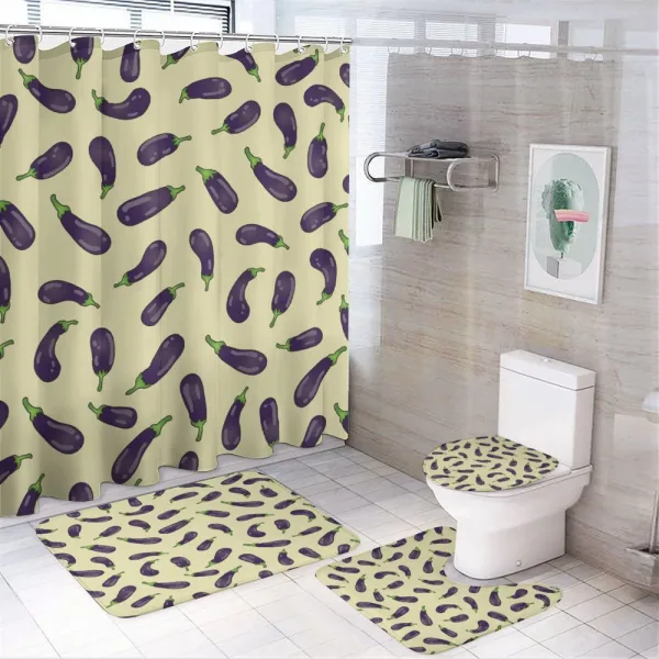 Delicious Lunch Meal on a shower curtain