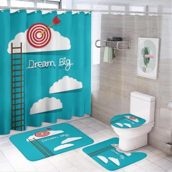 Dream Big Phrase on a shower curtain
