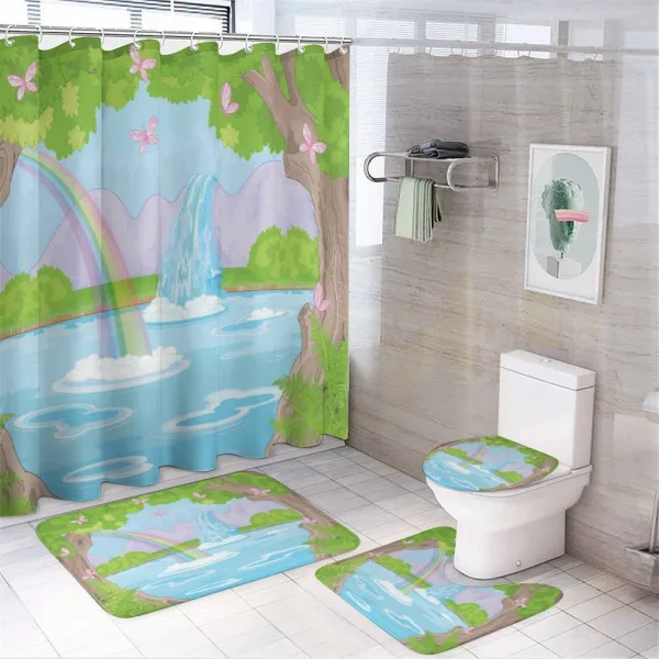 Fairy Landscape Waterfall on a shower curtain