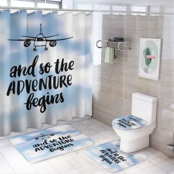 Hand Lettering Design Ink Art on a shower curtain