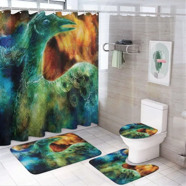 Mythical Phoenix Birth on a shower curtain
