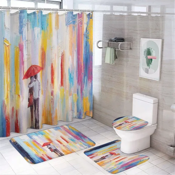 Painting Effect Romance on a shower curtain