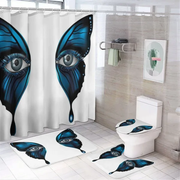 Realistic Female Butterfly on a shower curtain