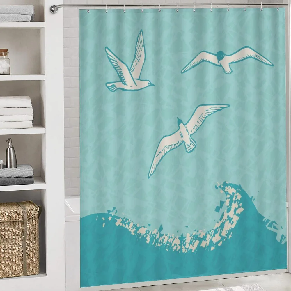 Seagulls Flying over Waves — Detail 4