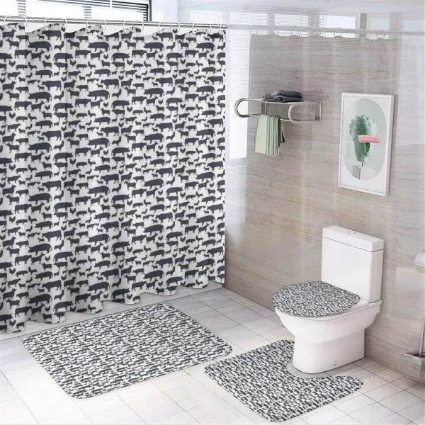 Silhouette Farm Animals on a shower curtain