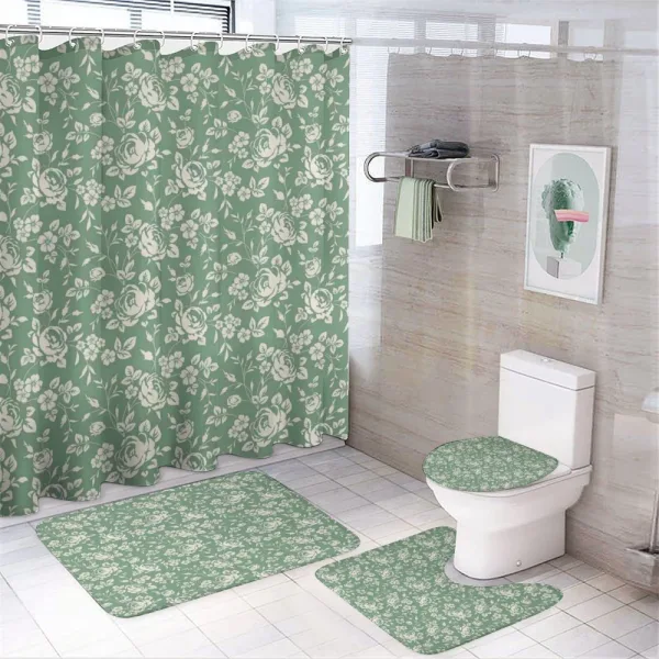 Victorian Rose Bouquet on a shower curtain