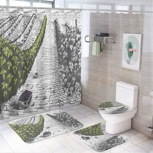 Vintage Green Vineyards on a shower curtain