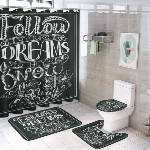 Vintage Motivation on a shower curtain