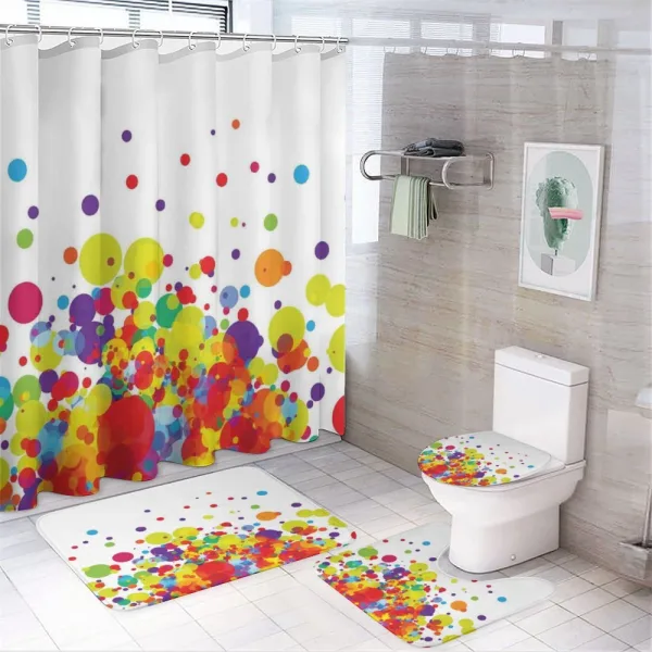 Abstract Circle Rounds on a shower curtain