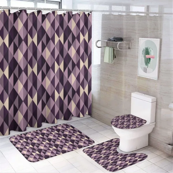 Abstract Style Triangles on a shower curtain