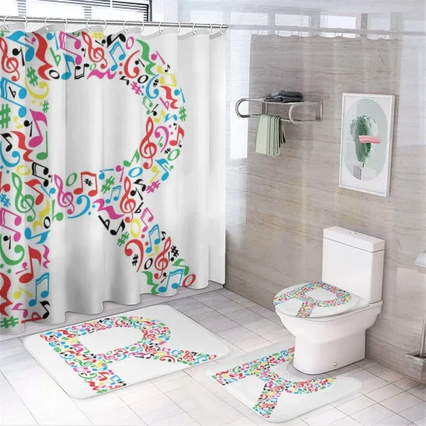 Cool and Musical Font on a shower curtain