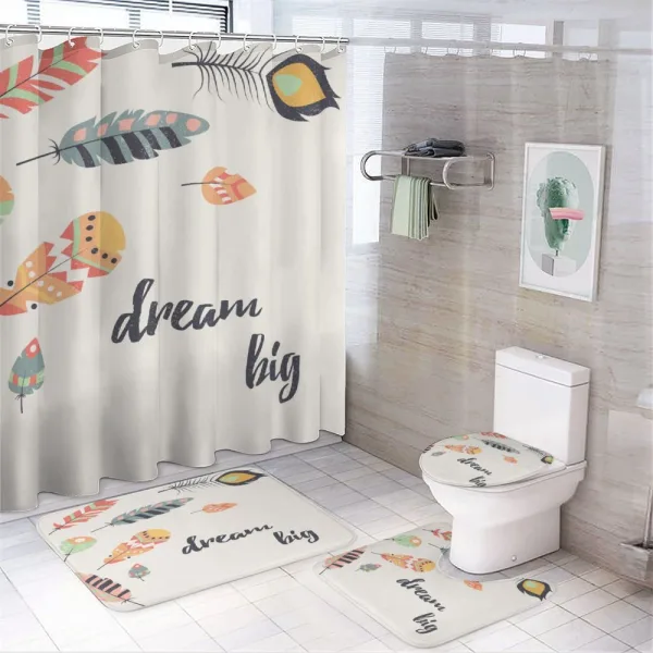 Dream Big Calligraphy Hippie on a shower curtain