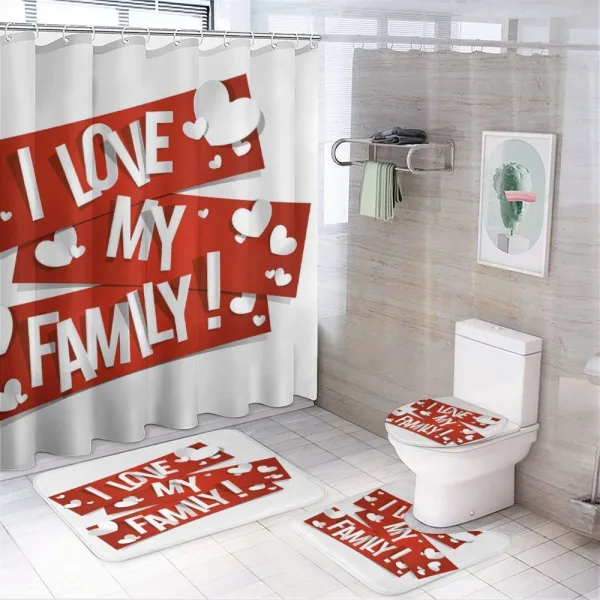 Family Love Heart on a shower curtain